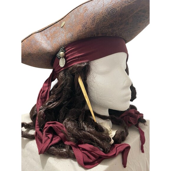 Jack Sparrow Complete Costume Men's S/M W/ Accessories Pirates Of The Caribbean - Picture 5 of 16